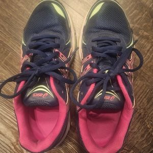 ASICS Women's Navy and Pink Running Shoes